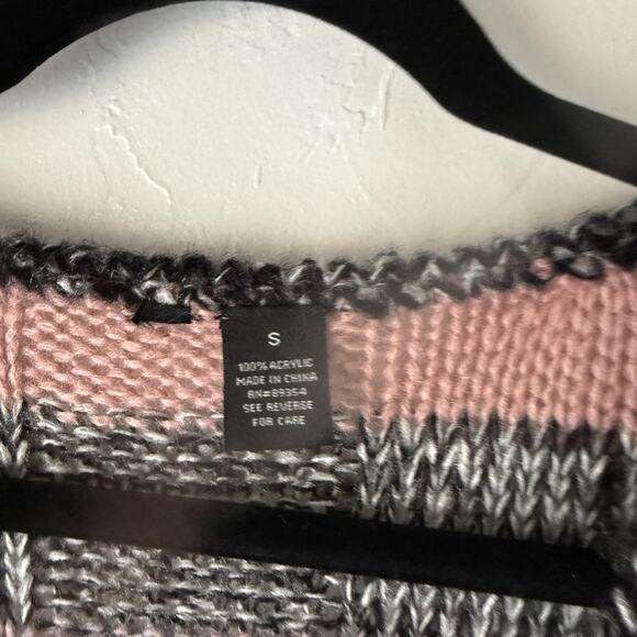 Striped Sweater Dress Y2k Small Knit Long Sleeve‎ Pocket Tunic Top Grunge Fall - Picture 4 of 7